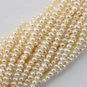 3MM Ivory/Cream Colored Potato Shaped Natural Freshwater Pearls P-31