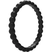 Enso Rings Beaded Stackables Series Silicone Ring - Obsidian