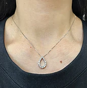 10k White Gold Teardrop Diamond Pendant Necklace – 0.50 ct — Hakimi Gem