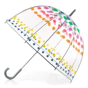 Clear Bubble Umbrella with Colorful Accents