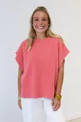 Everyday Style Ribbed Top in Boho Red