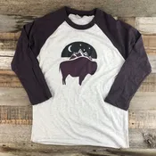 Bison Moon Baseball Tee | WyoMade Apparel | Women's