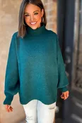 Alexis Favorite Hunter Green Mock Neck Sweater