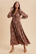 Autumn Blossom Midi Dress