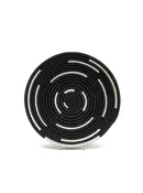10" Medium Silver Black Spiral Round Basket