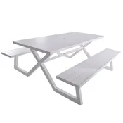 Banquet Deluxe Aluminum Picnic Table (8-seat) - White