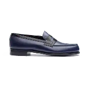 180 Loafer[Men Black & ocean blue boxcalf]