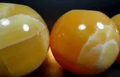 LT101 Orange Calcite Candle Holder
