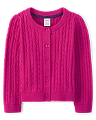 Cardigan en tricot torsadé pour fille - Uniforme - Blue