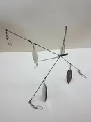 KC School'em 7-HDG-5CL 5 Arm 4 Blade Nickel Wire Striper Rig