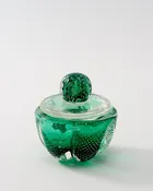 1950s Murano Green Bullicante Jar