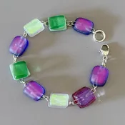 Crocuses Bracelet | Fused Dichroic Glass Jewelry by Alison Thibault | Maine Handmade Bracelet — WindHorse Arts