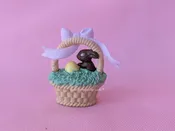 1992 Vintage Merry Miniatures Easter Basket with Chocolate Bunny