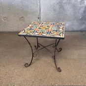 1920's California Tile Table 9 Tiles in Wrought Iron