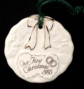Belleek Ornament - First Christmas Together - 1995