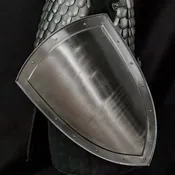 14th Century Medieval Heater Shield | Solid Steel Historical Replica - Silver
