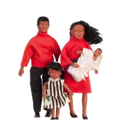 1 Inch Scale African American Modern Dollhouse Family 00090