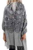100% Cashmere Wrap with Floral Print - FLOW-23