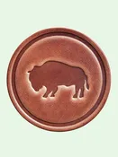 Buffalo Bison Leather Coaster