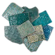 Aqua and Turquoise - Handmade Ceramic Tile Scraps