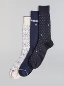 3-Pack Fair Isle Polka Dot Flat Knit Socks