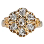 1940s Victorian Revival Rose Cut Diamond Ring