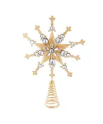 13.2" Un-Lit Rose Gold Snowflake Treetop