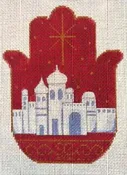 AP 4351 JERUSALEM HAMSA RED by Alice Peterson