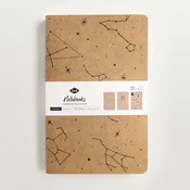 Astronomy Kraft 3-Pack Lined Journal Notebooks | Set of Writing Journals