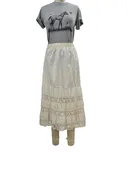 1910s White Cotton Crochet Petticoat (Altered Elastic Waist)