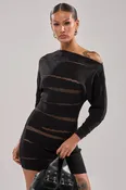 AFTER DARK STRIPED MINI DRESS