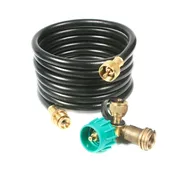 Camco Brass 90 Degree Tee with Ports -3 Ports with 12" Hose