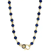 18" Blue CZ Bezel Charm Bar Chain