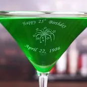 Arced Text Stemmed Martini Glass
