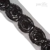 1 1/2" Chiffon Rosette Trim : 330068TR (2 Colors)