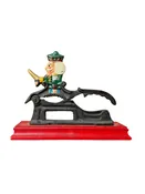 Vintage Cast Iron Soldier Nutcracker on Red Base