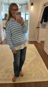 Blanket Stitch Drop Shoulder Sweater