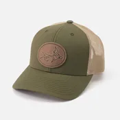 Range Fly Icon Hat—Leather Patch Trucker Cap
