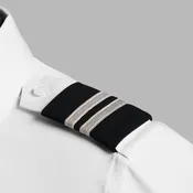 Epaulets - Black and Silver - 2 Stripe