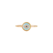 Azura Gold & Diamond Turquoise Eye Circular Ring