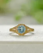 Blue Topaz Filigree Ring