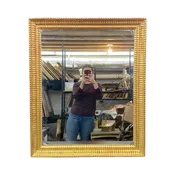 18th Century French Carved Giltwood Wall Mirror with Original Gold Leaf Paint