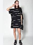 100% Cotton Asymmetric Draped Sleeve Dress - Chic & Comfortable — uzinyc