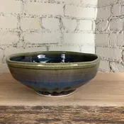 Breakfast Blue & Brown Squared Serving Bowl