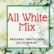 All White Vase Arrangement