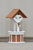 2 ft. Poly Wishing Well Planter, (Caramel/White)