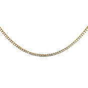 14k Yellow Gold 7 ctw Lab Grown Tennis Necklace