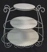 3 Tier White Garden Cake Stand