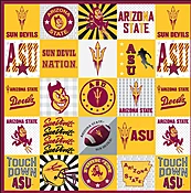 ARIZONA STATE UNIVERSITY -Collegiate T-Shirt Minky-100% Polyester- ASU1362