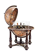 Extra Large Floor Globe Bar | Genuine Antique Replica | Italian 24"